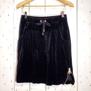 Sonia Rykiel Karma Body & Soul Black Velvet Skirt Front Pocket